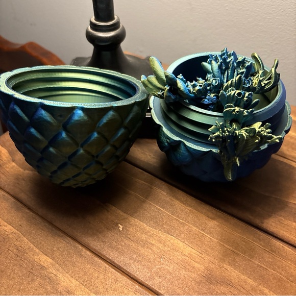 Articulated Ocean Dragon Winged 14Inch Blue Green Color. With Dragon Egg. Easter - Picture 2 of 13